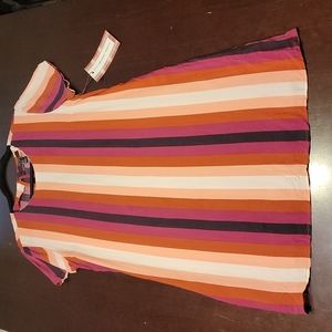 NWT Bold Mod Striped Midi Dress Cutout Back Size M Contemporary Forever 21